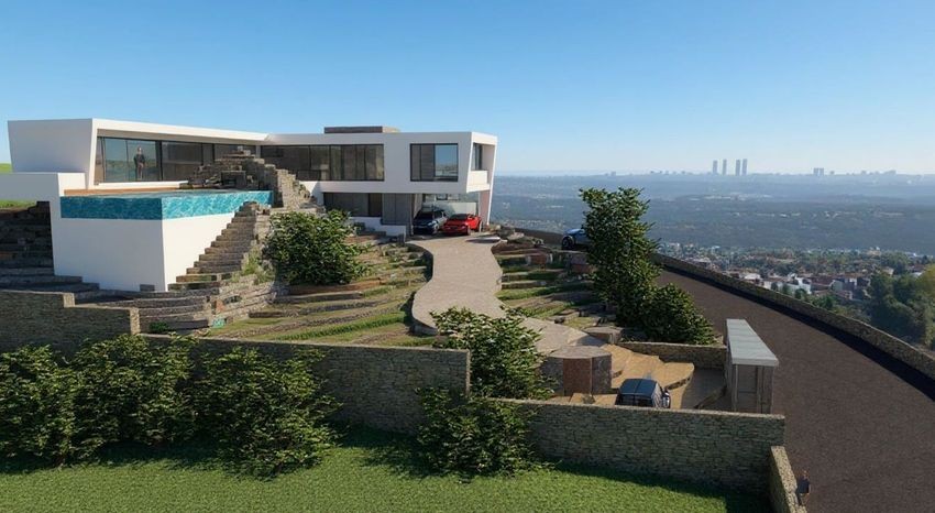Calle Abeto — Chalet de obra nueva de 466 m² con piscina infinity en Los Robles · Torrelodones · vivienda en venta · Yolanda González