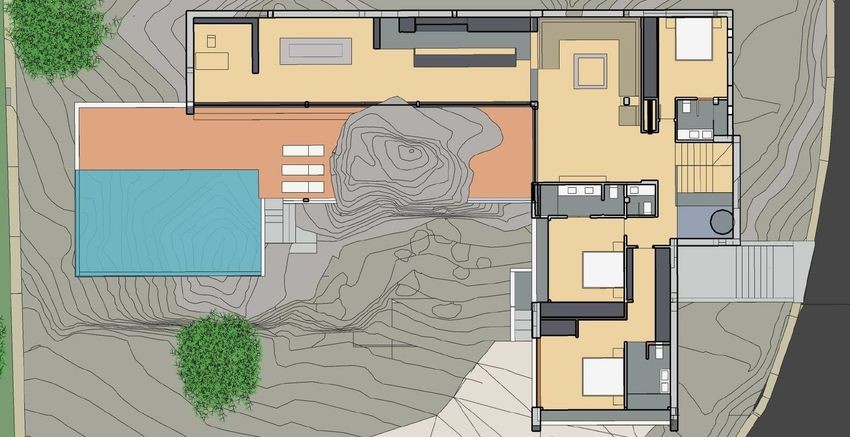 Plano 2 de Calle Abeto — Chalet de obra nueva de 466 m² con piscina infinity en Los Robles · Torrelodones