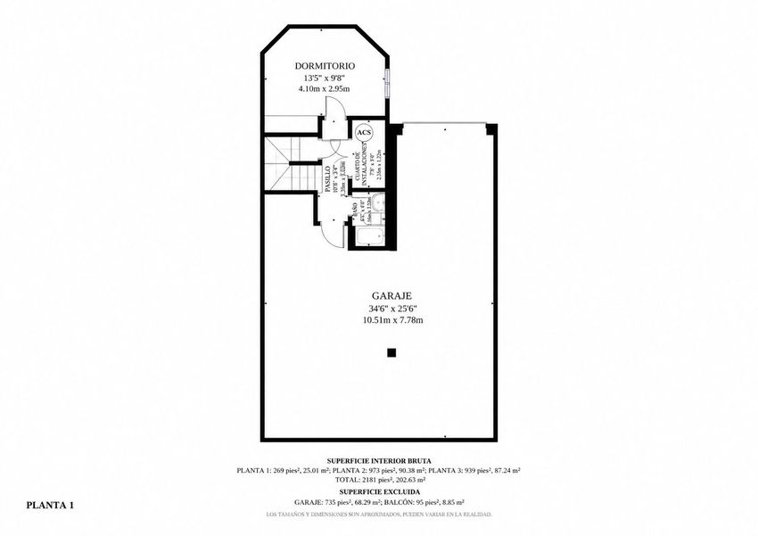 Plano 1 de Chalet Levitt con jardín privado y piscina — 330 m² en El Pinar-Punta Galea · Las Rozas