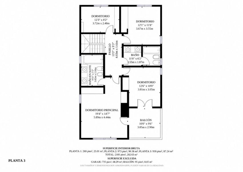 Plano 3 de Chalet Levitt con jardín privado y piscina — 330 m² en El Pinar-Punta Galea · Las Rozas